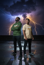 Load image into Gallery viewer, Reign Different - Forest Green x Sand Tee Back to Back Storm