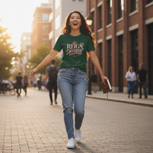 Load image into Gallery viewer, Instagram Post 1 - Asian woman in forest green tee

